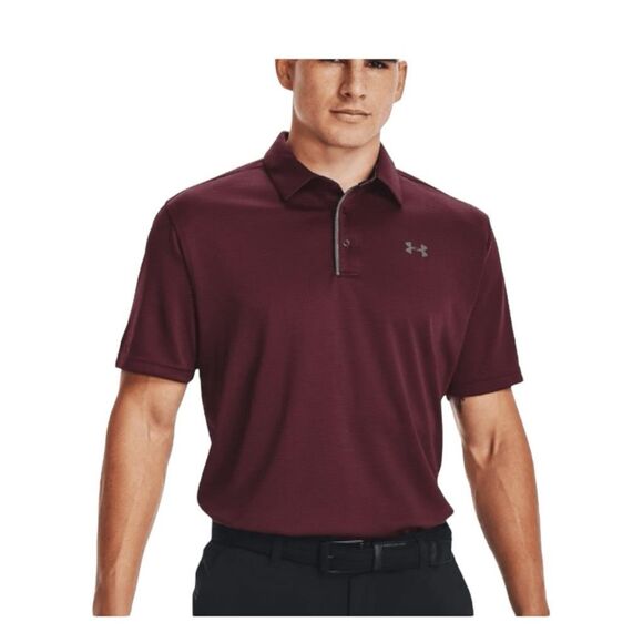 Under Armour The Performance Golf Tech Polo Shirt Maroon Knit Short Sleeve 3X - Picture 1 of 12